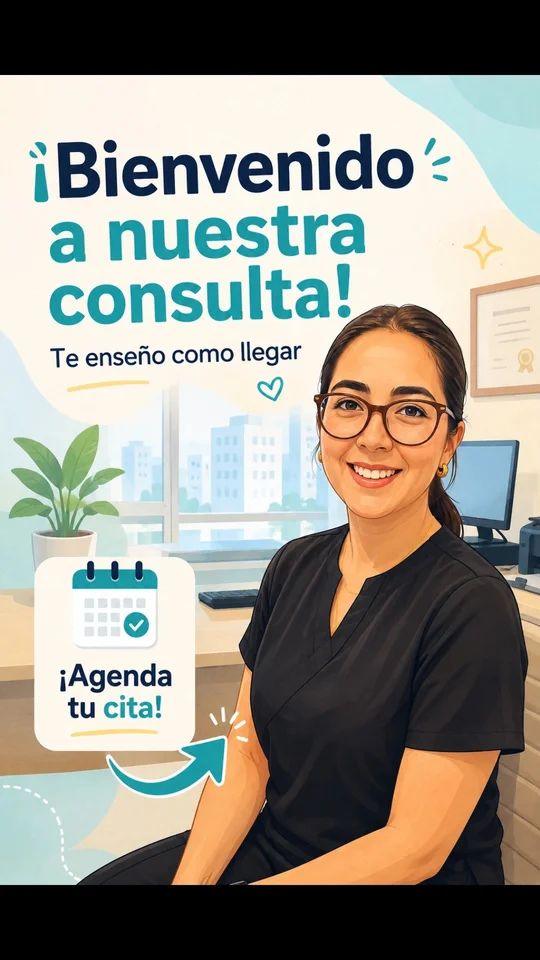 Portada del reel con Bárbara dando la bienvenida a la consulta de Rehabilitame