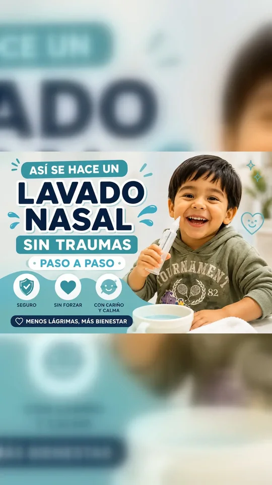 Portada del reel de Rehabilitame sobre lavado nasal infantil